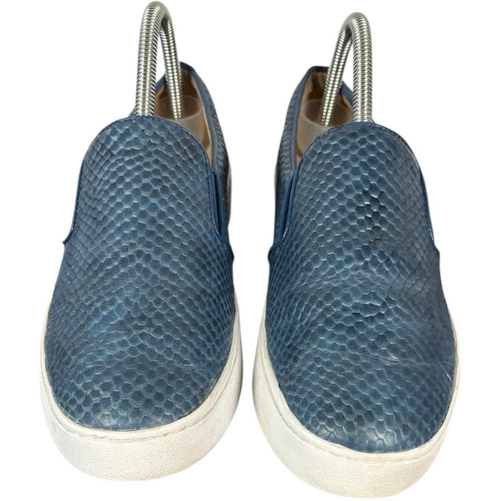 Vionic Midi Blue Leather Snake Print Slip On Sneakers 7.5 - Picture 5 of 13